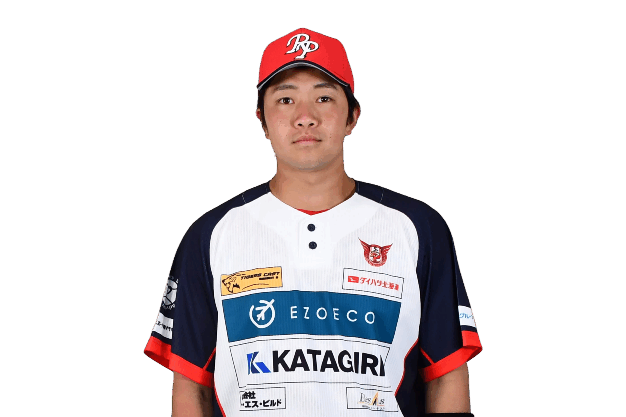 背番号1の兼村　昂臣選手がユニフォーム姿で正面を向いている